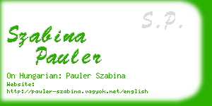 szabina pauler business card